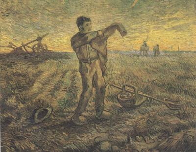 Vincent Van Gogh Evening:The End of the Day (nn04) oil painting image